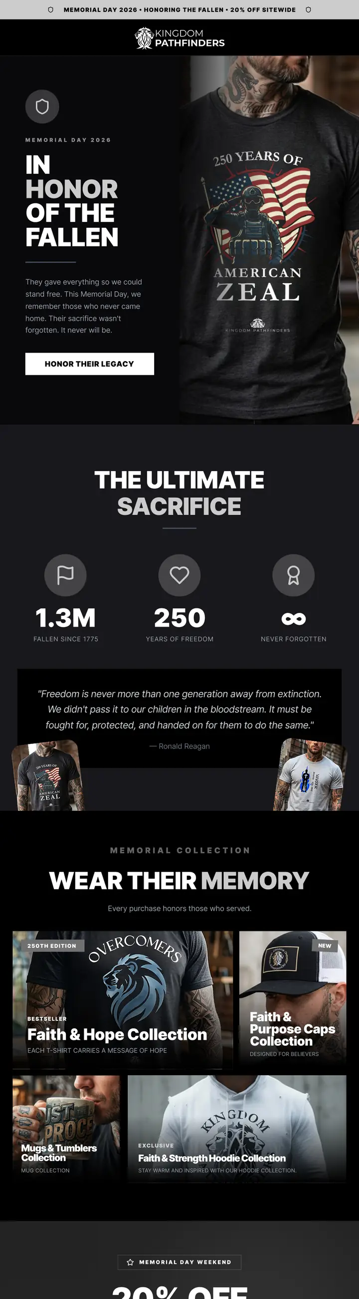 Kingdom Pathfinders — seasonal campaign system for an apparel brand, email 3 of 6